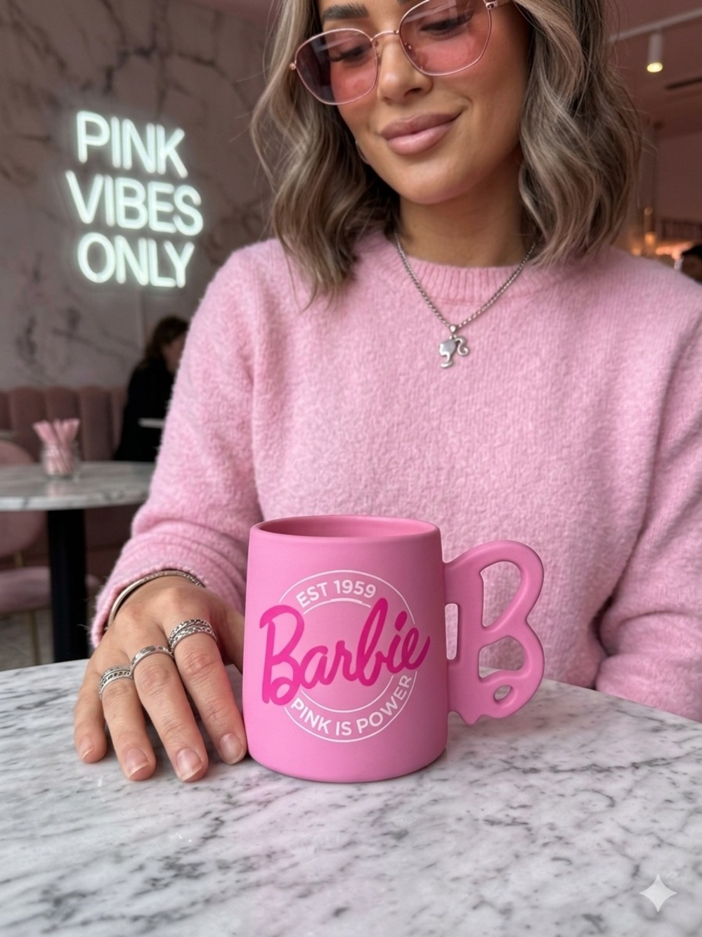 NWOT Barbie Pink Is Power Ceramic Mug - Pink